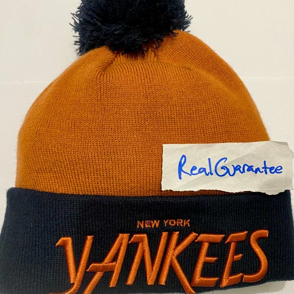 Rare Nwt New Era New York Yankees Scripter Script Knit Winter Hat Beanie Villa - Picture 2 of 4